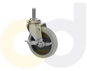 THREADED STEM CASTERS - THERMO-RUBBER WHEELS