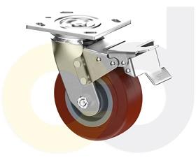 ZINC PLATED CASTERS - THERMO-URETHANE WHEELS
