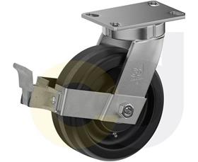 ZINC PLATED KINGPINLESS CASTER- PHENOLIC WHEELS