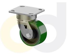 ZINC PLATED CASTERS - POLY ON CAST IRON WHEELS