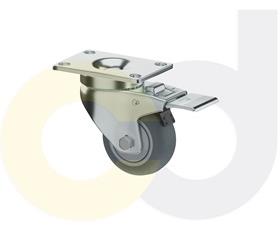 ZINC PLATED CASTERS - THERMO-RUBBER WHEELS