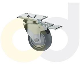 ZINC PLATED CASTERS - THERMO-RUBBER WHEELS