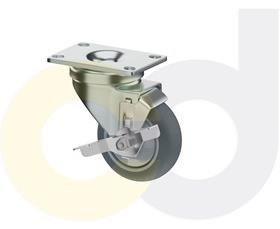 ZINC PLATED CASTERS - THERMO-RUBBER WHEELS