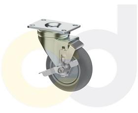 ZINC PLATED CASTERS - THERMO-RUBBER WHEELS
