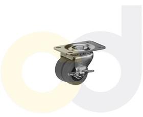LOW PROFILE CASTERS - THERMO-RUBBER WHEELS