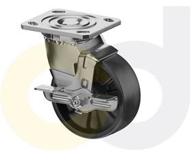 STAINLESS STEEL CASTERS - GLASS-FILLED NYLON WHEELS