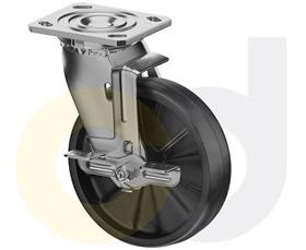 STAINLESS STEEL CASTERS - GLASS-FILLED NYLON WHEELS