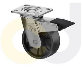 STAINLESS STEEL CASTERS - GLASS-FILLED NYLON WHEELS