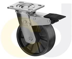STAINLESS STEEL CASTERS - GLASS-FILLED NYLON WHEELS