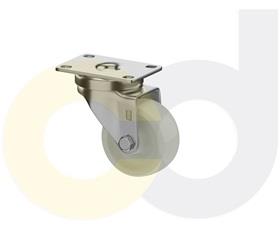 STAINLESS STEEL CASTERS - WHITE NYLON WHEELS