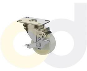 STAINLESS STEEL CASTERS - WHITE NYLON WHEELS