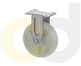 STAINLESS STEEL CASTERS - WHITE NYLON WHEELS