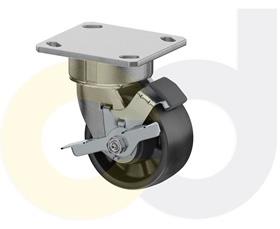 ZINC PLATED CASTERS - GLASS-FILLED NYLON WHEELS