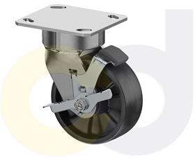 ZINC PLATED CASTERS - GLASS-FILLED NYLON WHEELS