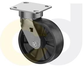 ZINC PLATED CASTERS - GLASS-FILLED NYLON WHEELS