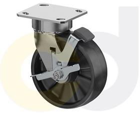 ZINC PLATED CASTERS - GLASS-FILLED NYLON WHEELS