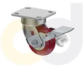 ZINC PLATED CASTERS - POLY ON ALUMINUM WHEELS