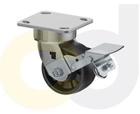 ZINC PLATED CASTERS - GLASS-FILLED NYLON WHEELS