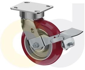 ZINC PLATED CASTERS - POLY ON ALUMINUM WHEELS