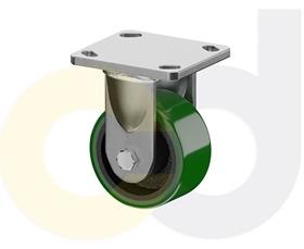 ZINC PLATED CASTERS - POLY ON CAST IRON WHEELS