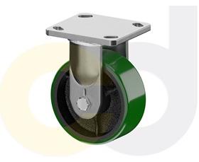 ZINC PLATED CASTERS - POLY ON CAST IRON WHEELS