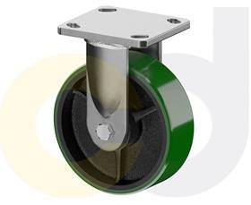 ZINC PLATED CASTERS - POLY ON CAST IRON WHEELS