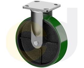 ZINC PLATED CASTERS - POLY ON CAST IRON WHEELS