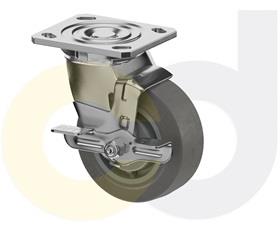 STAINLESS STEEL CASTERS - THERMO-RUBBER WHEELS