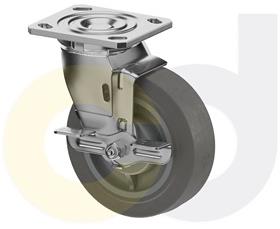 STAINLESS STEEL CASTERS - THERMO-RUBBER WHEELS