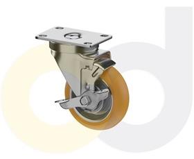 STAINLESS STEEL CASTERS - POLY ON ALUMINUM WHEELS