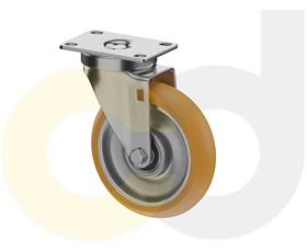 STAINLESS STEEL CASTERS - POLY ON ALUMINUM WHEELS