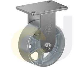 ZINC PLATED KINGPINLESS CASTERS- CAST IRON WHEELS