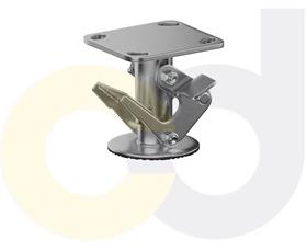 CASTERDEPOT FLOOR LOCKS - TOP PLATE 4 X 4.5 - STAINLESS STEEL PEDAL STYLE