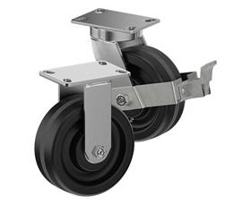 ZINC PLATED KINGPINLESS CASTER- PHENOLIC WHEELS