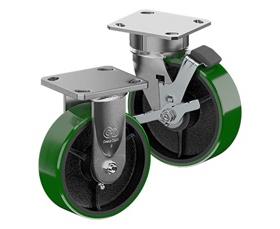 CASTERDEPOT TOP PLATE CASTERS 5.25 X 7.25 - QUIET &amp; FLOOR PROTECTANT - CAP. UP TO 3500 LBS.