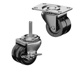 LOW PROFILE CASTERS - POLYOLEFIN WHEELS