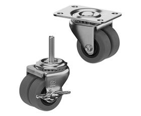 LOW PROFILE CASTERS - THERMO-RUBBER WHEELS