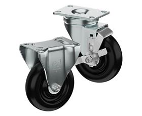 ZINC PLATED CASTERS - POLYOLEFIN WHEELS