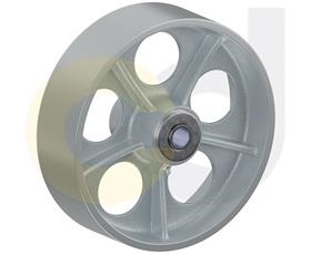 ZINC PLATED KINGPINLESS CASTER- CAST IRON WHEELS