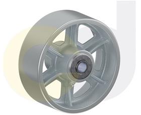 ZINC PLATED KINGPINLESS CASTER- CAST IRON WHEELS