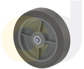 ZINC PLATED CASTERS - THERMO-RUBBER WHEELS