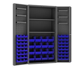 HEAVY DUTY ALL-WELDED BIN &amp; SHELF 14 GA. STEEL STORAGE CABINETS