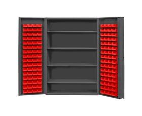 HEAVY DUTY ALL-WELDED BIN &amp; SHELF 14 GA. STEEL STORAGE CABINETS