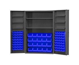 HEAVY DUTY ALL-WELDED BIN &amp; SHELF 14 GA. STEEL STORAGE CABINETS