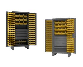 EXTRA HEAVY DUTY CABINET WITH HOOK-ON-BINS®, SHELVES &amp; DRAWERS