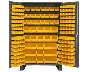 HEAVY DUTY ALL-WELDED BIN &amp; SHELF 14 GA. STEEL STORAGE CABINETS