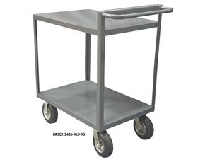 2 SHELF STOCK CARTS WITH RAISED HANDLES