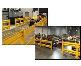 WAREHOUSE SAFETY GUARD RAIL SYSTEM