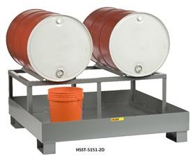 ALL-WELDED SPILL CONTROL PLATFORM WITH DRUM RACK