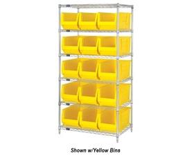 CHROME WIRE SHELVING UNITS WITH HULK CONTAINERS